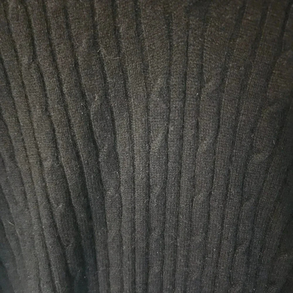 Tasso Elba 100% Cashmere Sweater Black V-Neck Long Sleeve Pullover Size Medium - Picture 13 of 13